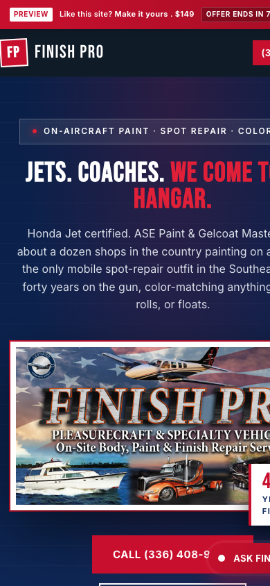 Finish Pro live site