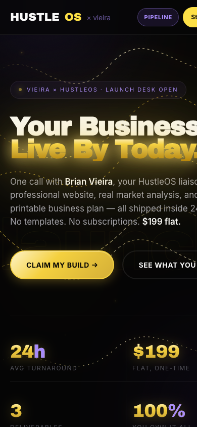 HustleOS Vieira liaison page