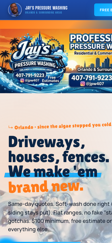 Jay's Pressure Washing live site